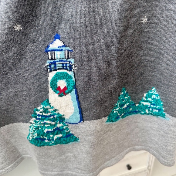 NWT Talbots Coastal Christmas Lighthouse Sweater Women's Petite XL - Picture 2 of 8